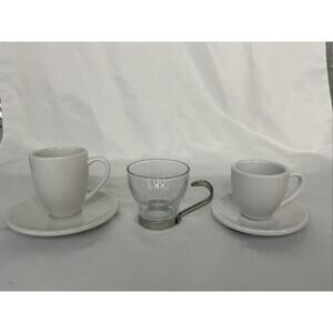 2 &3 OZ KONITZ ESPRESSO CUPS GERMANY & SAUCERS 3 OZ BORMIOLI ESPRESSOCUP ITALY